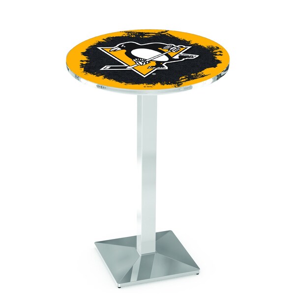 42" Chrome Pittsburgh Penguins Pub Table